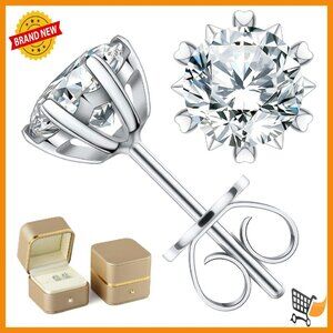 1.5ct Moissanite Stud Earrings Sterling Silver Anniversary Gift